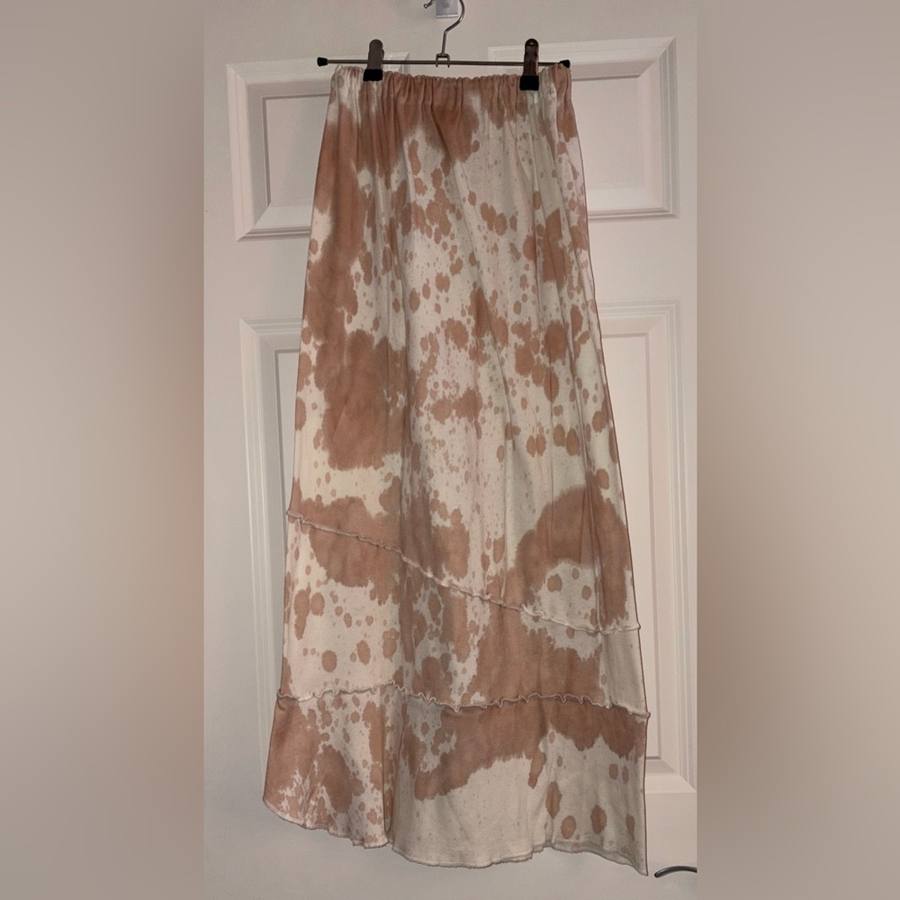 EUC Skirt: Tiered-Look, Southwest Painted-Pattern, Susan Rene Scottsdale, Soft
